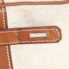 Bolso de mano Hermes Birkin 35 cm en cuero Barenia marrón y lona beige - Detail D5 thumbnail
