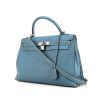 Hermes Kelly 32 cm handbag in blue jean togo leather - 00pp thumbnail