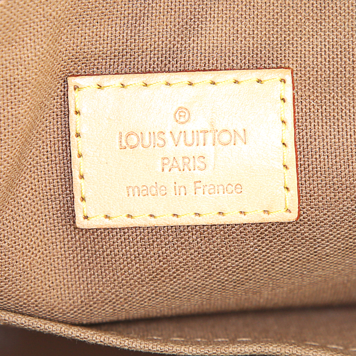 Sac porté épaule ou main Louis Vuitton Popincourt en toile monogram enduite marron et cuir naturel - Detail D3