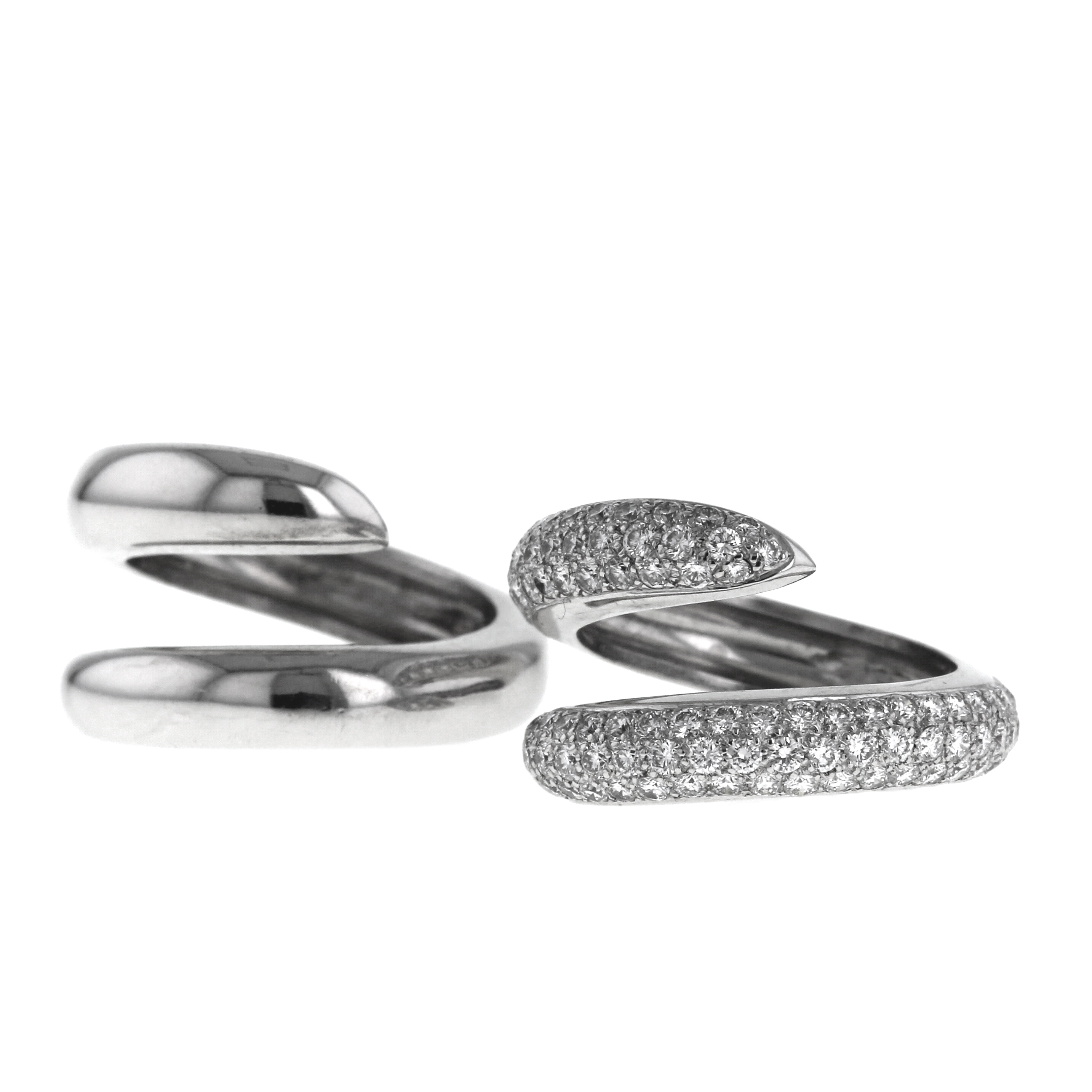 Double Chaumet Spirale ring in white gold and diamonds - Detail D2