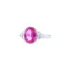 Anello Vintage in platino,  zaffiro rosa e diamanti - 00pp thumbnail