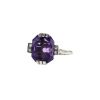Vintage Art Déco ring in platinium and diamonds and in amethyst - 00pp thumbnail