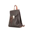 Goyard backpack in monogram canvas and brown leather - 00pp thumbnail