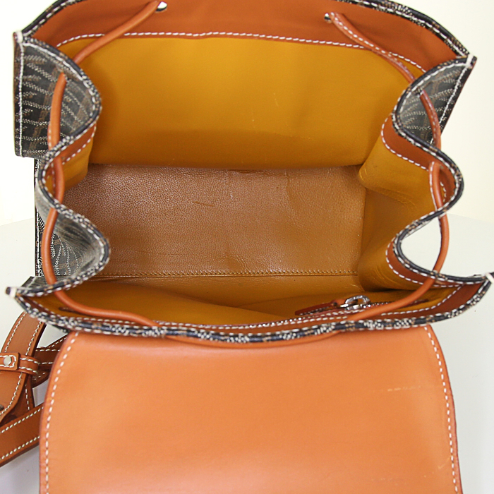 Zaino Goyard in tela monogram cerata e pelle marrone - Detail D2