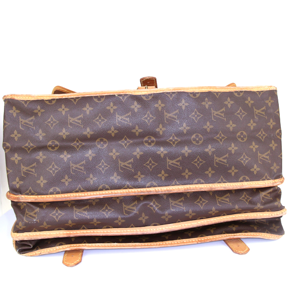 Louis Vuitton Sac de chasse weekend bag in natural leather monogram canvas - Detail D5