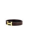 Cintura Hermès Ceinture in pelle togo marrone e nera - 00pp thumbnail