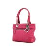 Dior Saint Tropez shopping bag in pink satin and pink leather - 00pp thumbnail