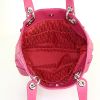 Dior Saint Tropez shopping bag in pink satin and pink leather - Detail D2 thumbnail