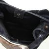 Bolso de mano Yves Saint Laurent Mombasa en terciopelo negro y cuero negro - Detail D2 thumbnail