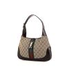 Gucci Bardot handbag in beige monogram canvas and brown leather - 00pp thumbnail