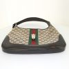 Gucci Bardot handbag in beige monogram canvas and brown leather - Detail D4 thumbnail