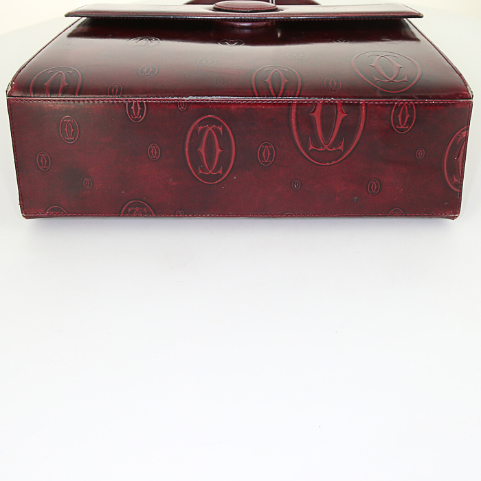 Cartier Happy Birthday handbag in burgundy monogram patent leather - Detail D4
