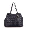 Dior Panarea handbag in dark blue canvas cannage and blue leather - 360 thumbnail