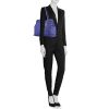 Shopping bag Dior Panarea in tela cannage blu reale e pelle blu reale - Detail D1 thumbnail