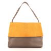 Celine All Soft handbag in taupe and beige leather and orange python - 360 thumbnail