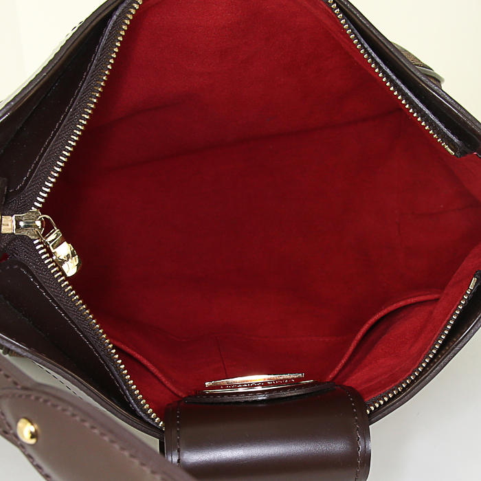Louis Vuitton Sistina handbag in ebene damier canvas and brown leather - Detail D2