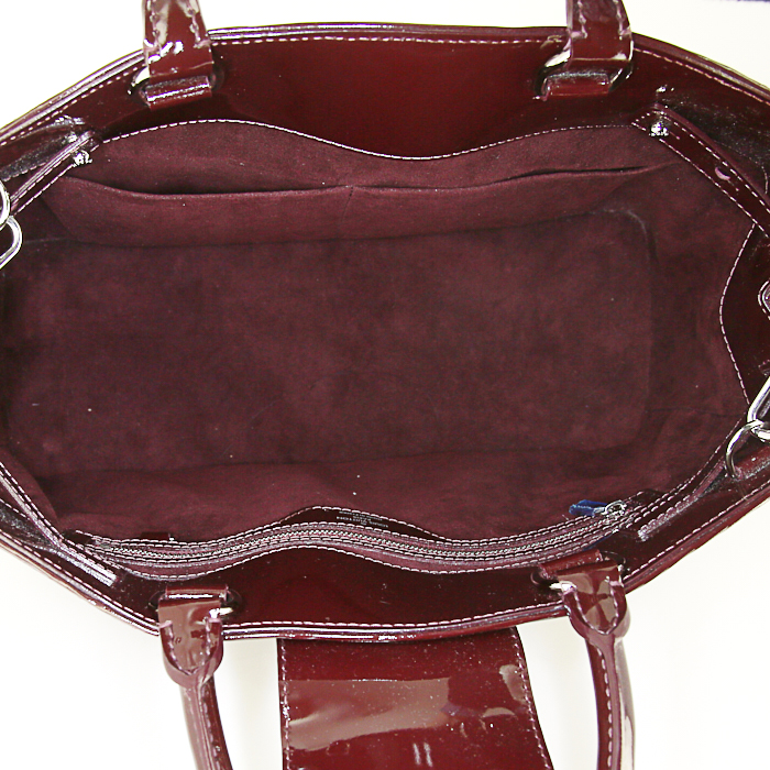 Sac à main Louis Vuitton Mirabeau en cuir épi vernis prune - Detail D3