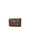 Portafogli Louis Vuitton in tela a scacchi ebana e pelle marrone - 00pp thumbnail