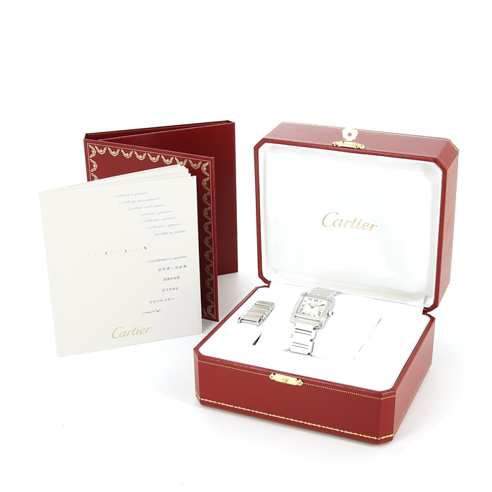 Cartier Tank Française watch in stainless steel Ref:  2465 Circa  2000 - Detail D2