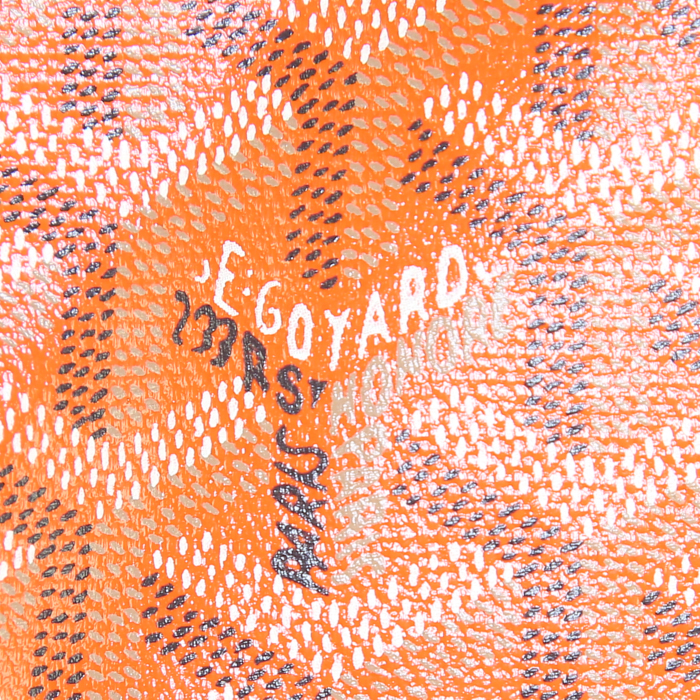 Sac cabas Goyard Saint-Louis en toile monogram enduite orange et cuir orange - Detail D3