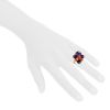 Cartier Délice de Goa medium model ring in yellow gold,  amethysts and coral and in diamond - Detail D1 thumbnail