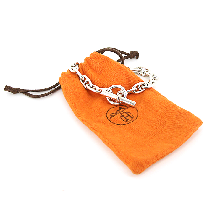 Hermes Chaine d'Ancre large model necklace in silver - Detail D2