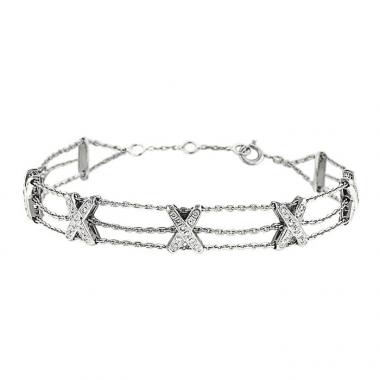 Bracelet Chaumet Lien en or blanc et diamants