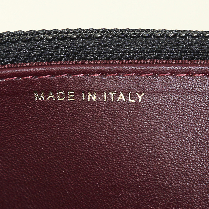 Borsa a tracolla Chanel Wallet on Chain in pelle martellata e trapuntata nera - Detail D4