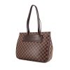 Shopping bag Louis Vuitton Parioli in tela a scacchi marrone e pelle marrone - 00pp thumbnail