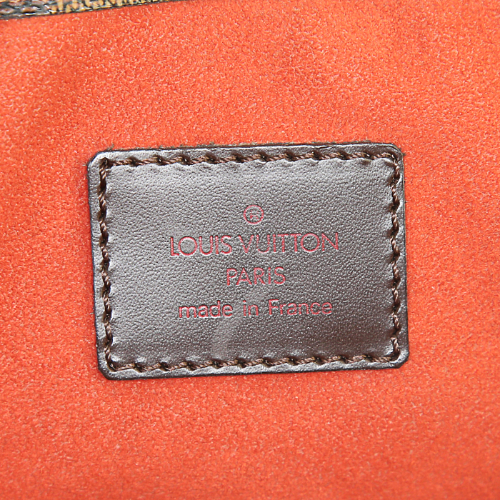 Louis Vuitton Parioli shopping bag in brown damier canvas and brown leather - Detail D3