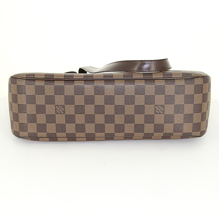 Louis Vuitton Parioli shopping bag in brown damier canvas and brown leather - Detail D4