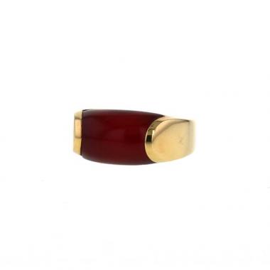 Bulgari Tronchetto ring in yellow gold and cornelian