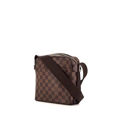 Louis Vuitton Olav small model shoulder bag in brown damier canvas and brown leather