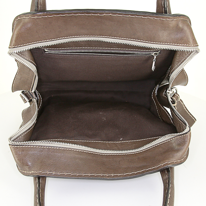 Sac à main Chloé en cuir marron - Detail D2