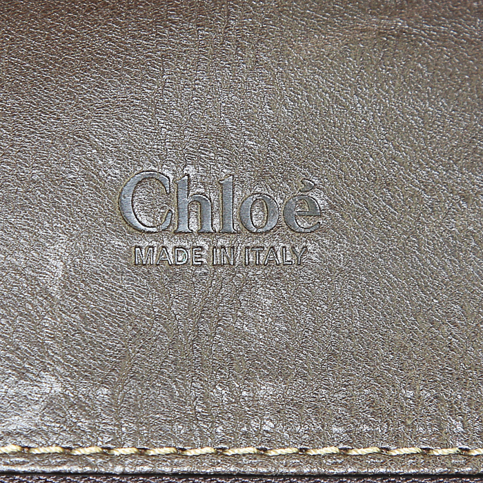 Bolso de mano Chloé en cuero marrón - Detail D3