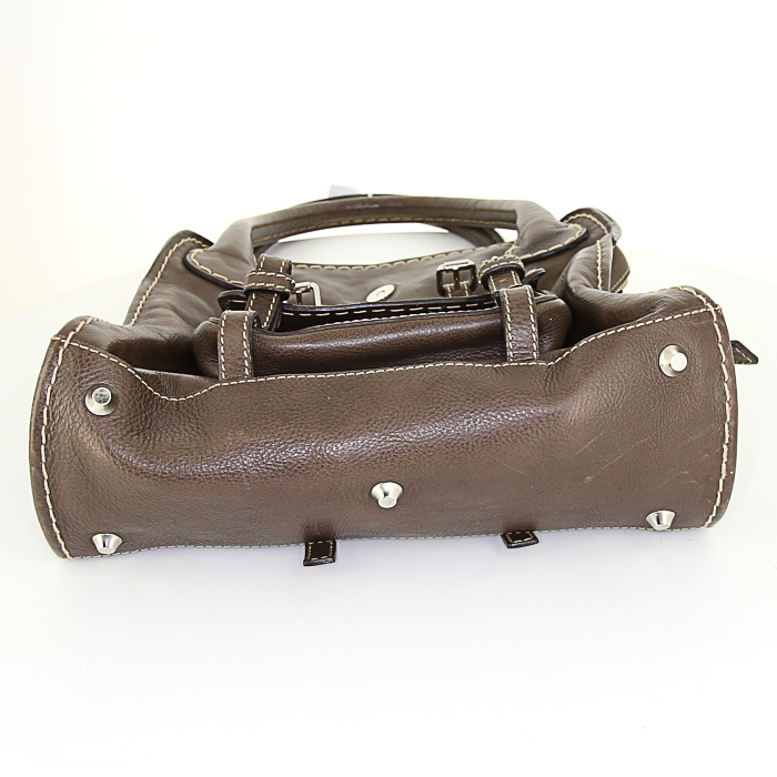 Chloé handbag in brown leather - Detail D4