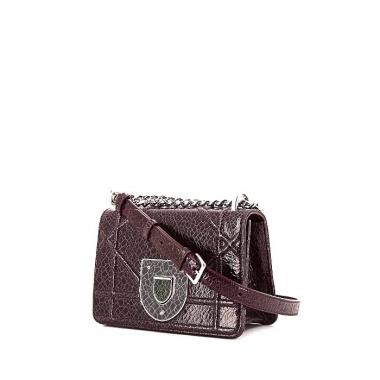 Sac bandoulière Dior Diorama mini en cuir violet Raisin