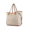 Louis Vuitton Neverfull medium model shopping bag in azur damier canvas and natural leather - 00pp thumbnail