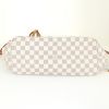 Louis Vuitton Neverfull medium model shopping bag in azur damier canvas and natural leather - Detail D4 thumbnail