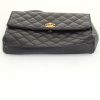 Chanel small model handbag/clutch in black quilted leather - Detail D4 thumbnail