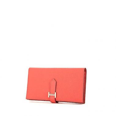 Hermès Fuchsia Lizard Classic Bearn Wallet PHW - Handbag | Pre-owned & Certified | used Second Hand | Unisex