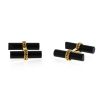 Van Cleef & Arpels pair of cufflinks in yellow gold and onyx - 00pp thumbnail
