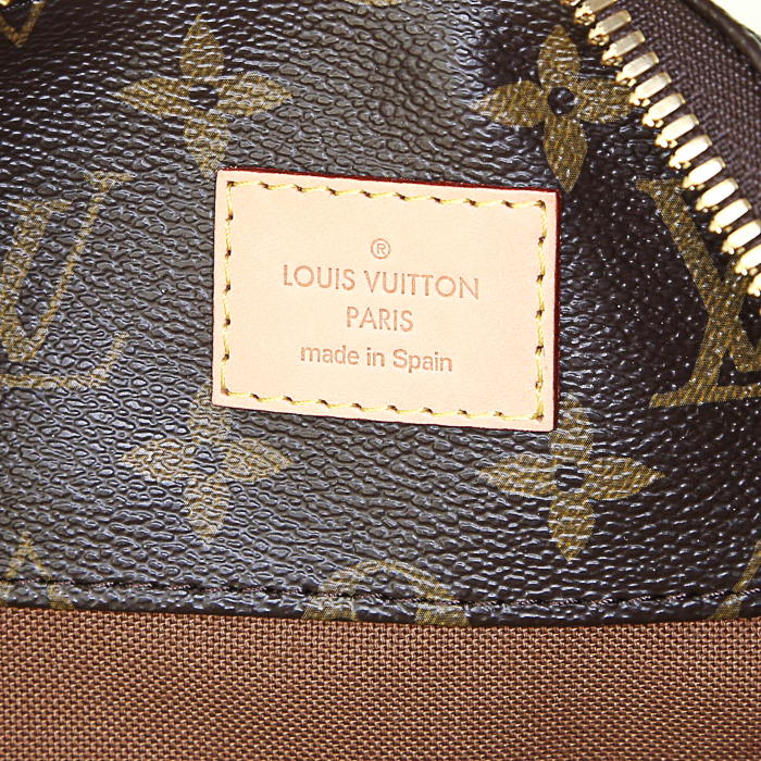 Bolso de mano Louis Vuitton Sully en lona Monogram marrón y cuero natural - Detail D3