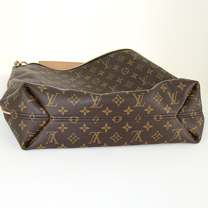 Louis Vuitton Sully handbag in brown monogram canvas and natural leather - Detail D4