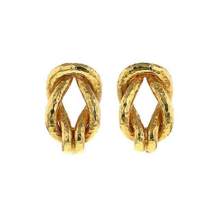 Vintage 1990's earrings for non pierced ears in yellow gold - 00pp