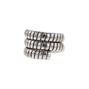 Hald-rigid Bulgari Tubogas ring in white gold