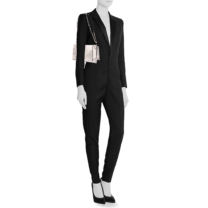 Dior Diorama shoulder bag in silver leather - Detail D1