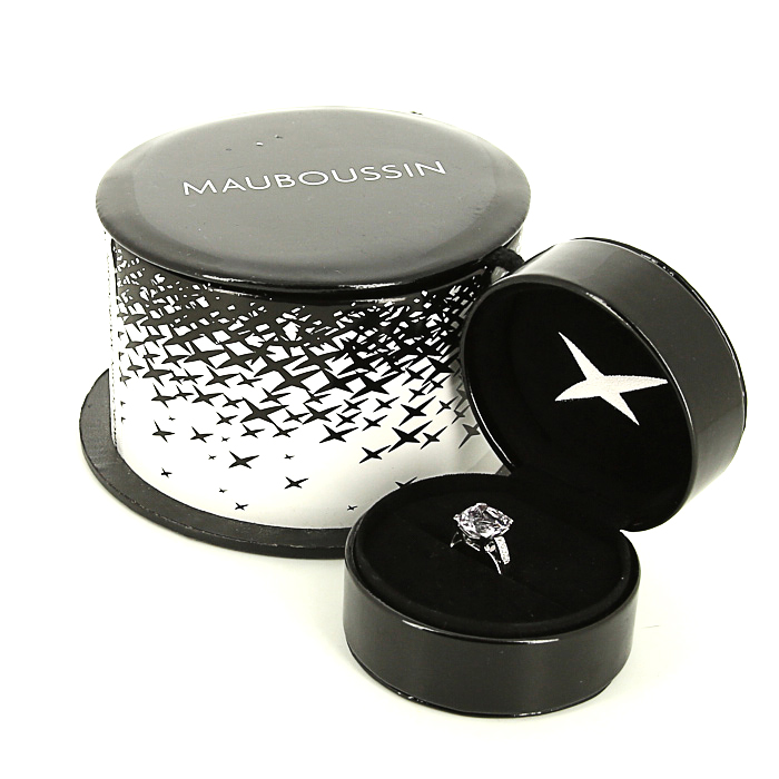 Mauboussin Gueule d'Amour ring in white gold,  diamonds and amethyst and in amethyst - Detail D2