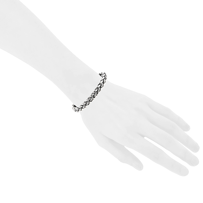 Rigid opening David Yurman bracelet in silver - Detail D1