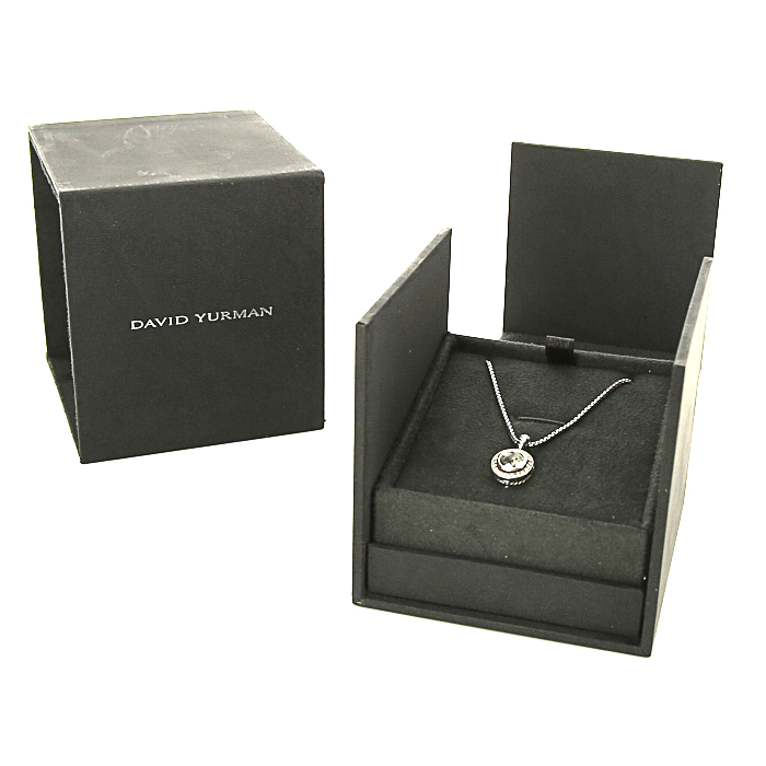 Collier David Yurman Albion en argent,  diamants et quartz vert - Detail D2